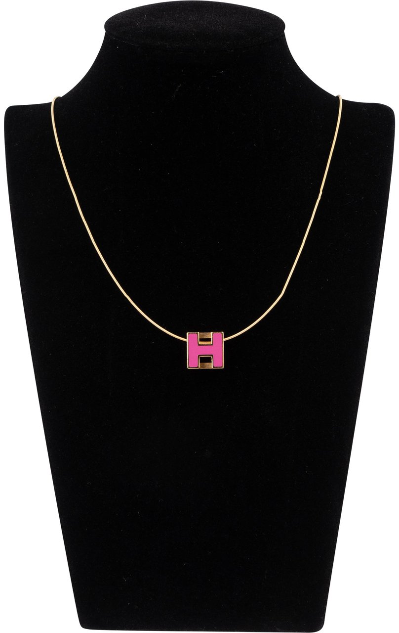 Hermès Hermès Golden Pop H Cube Necklace Goud