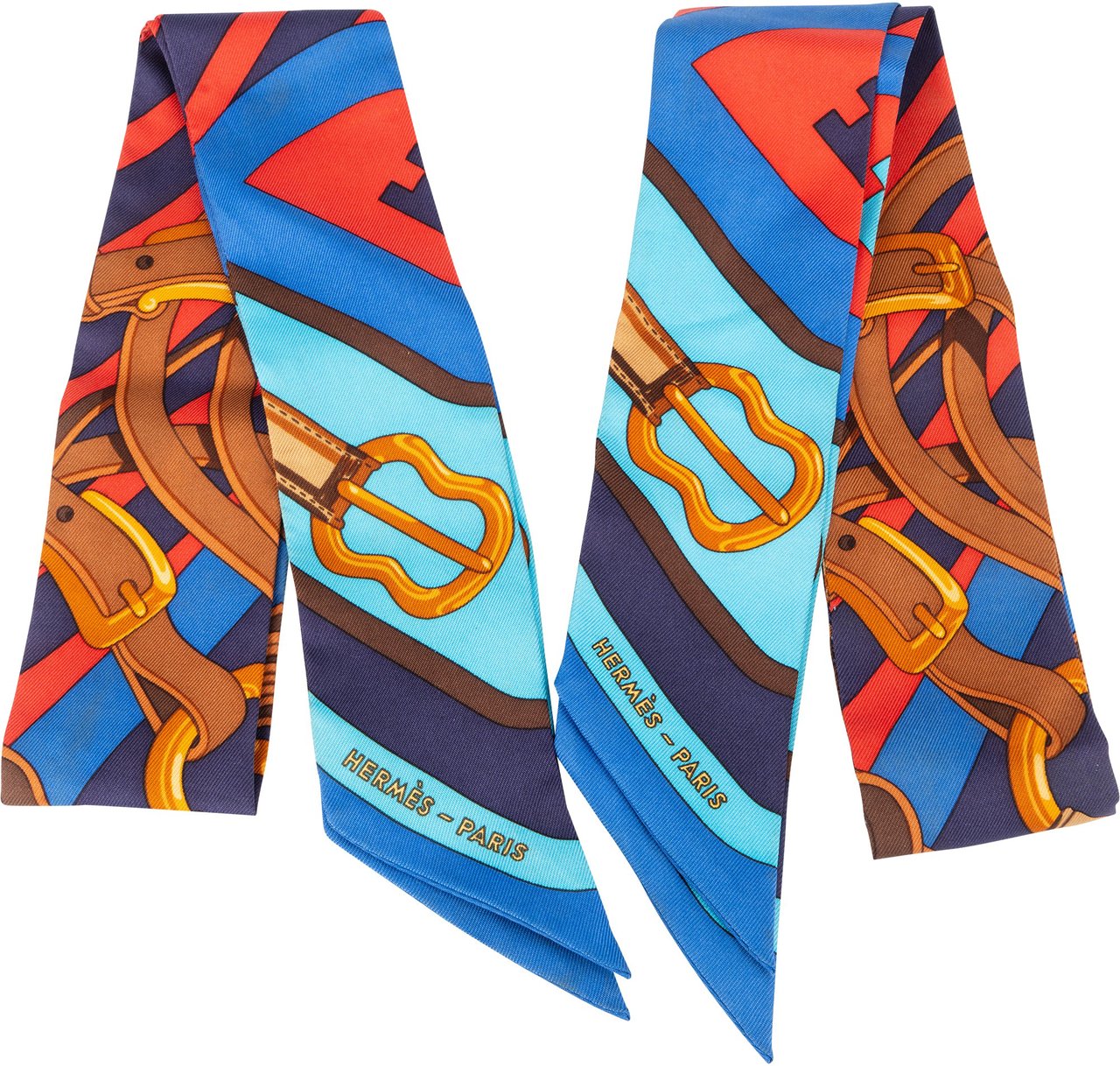 Hermès Hermès Bleu Silk Twilly Set Divers