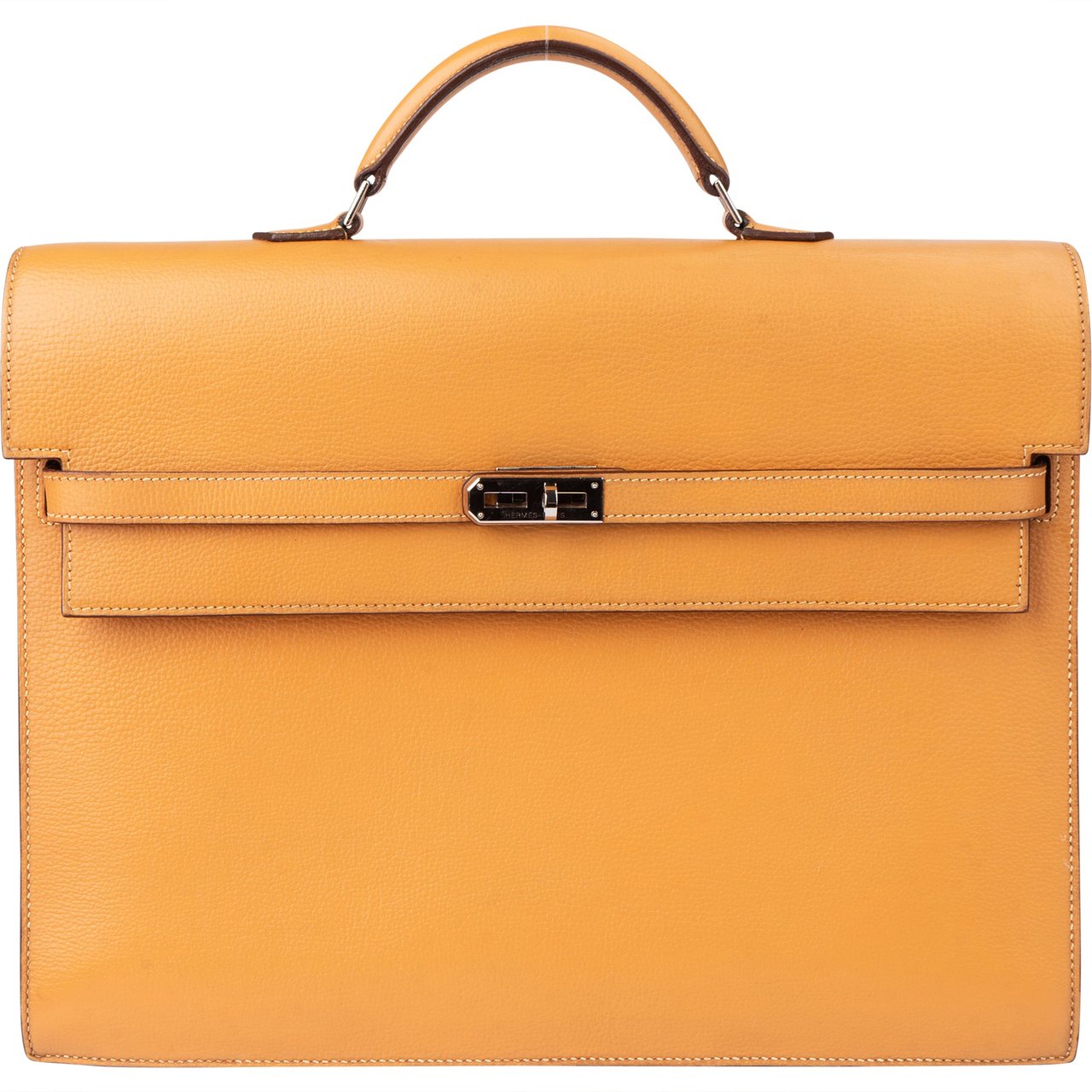 Hermès Hermès Brown Calfskin Kelly Depeche 38 Briefcase Bag Bruin