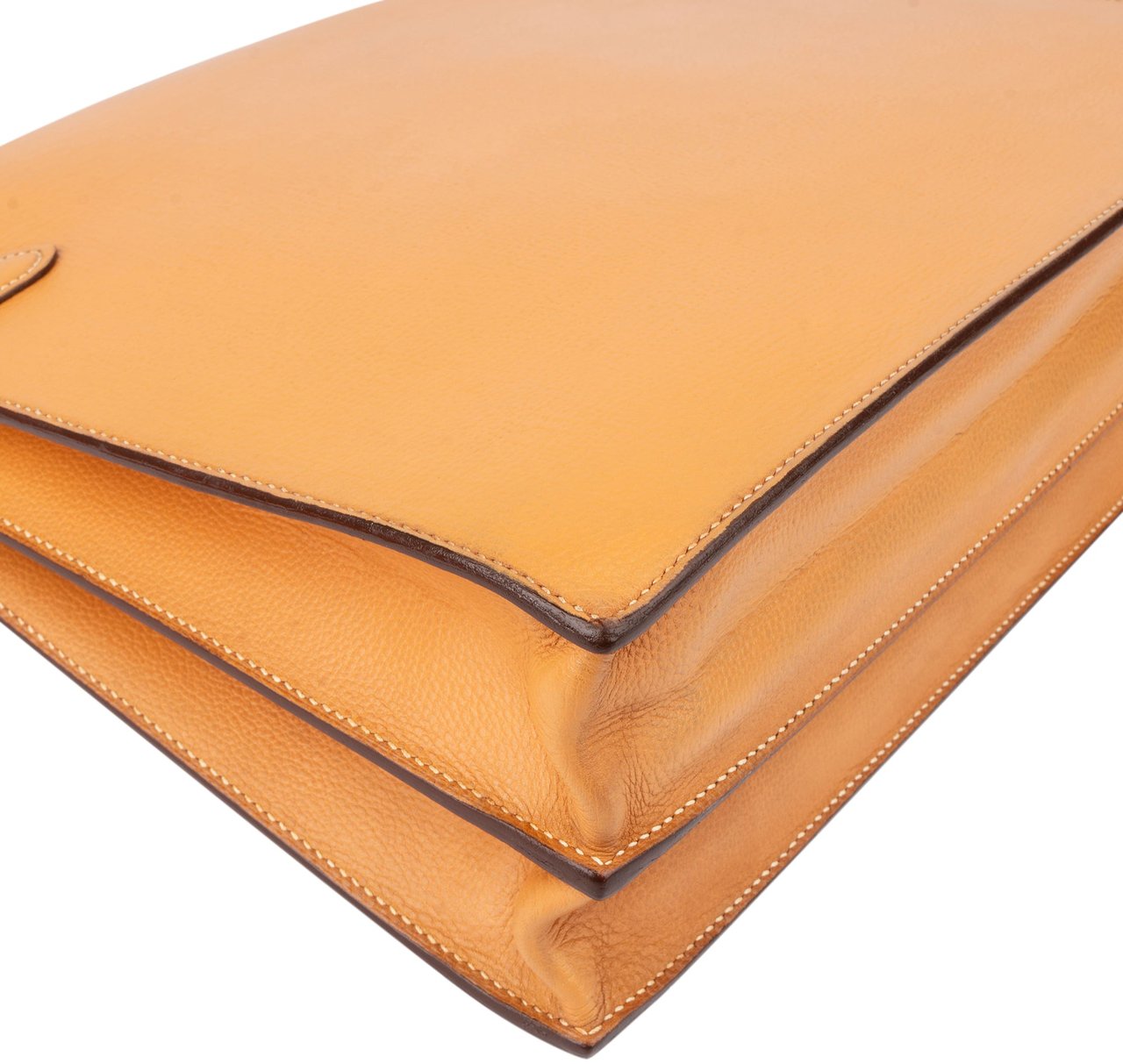 Hermès Hermès Brown Calfskin Kelly Depeche 38 Briefcase Bag Bruin