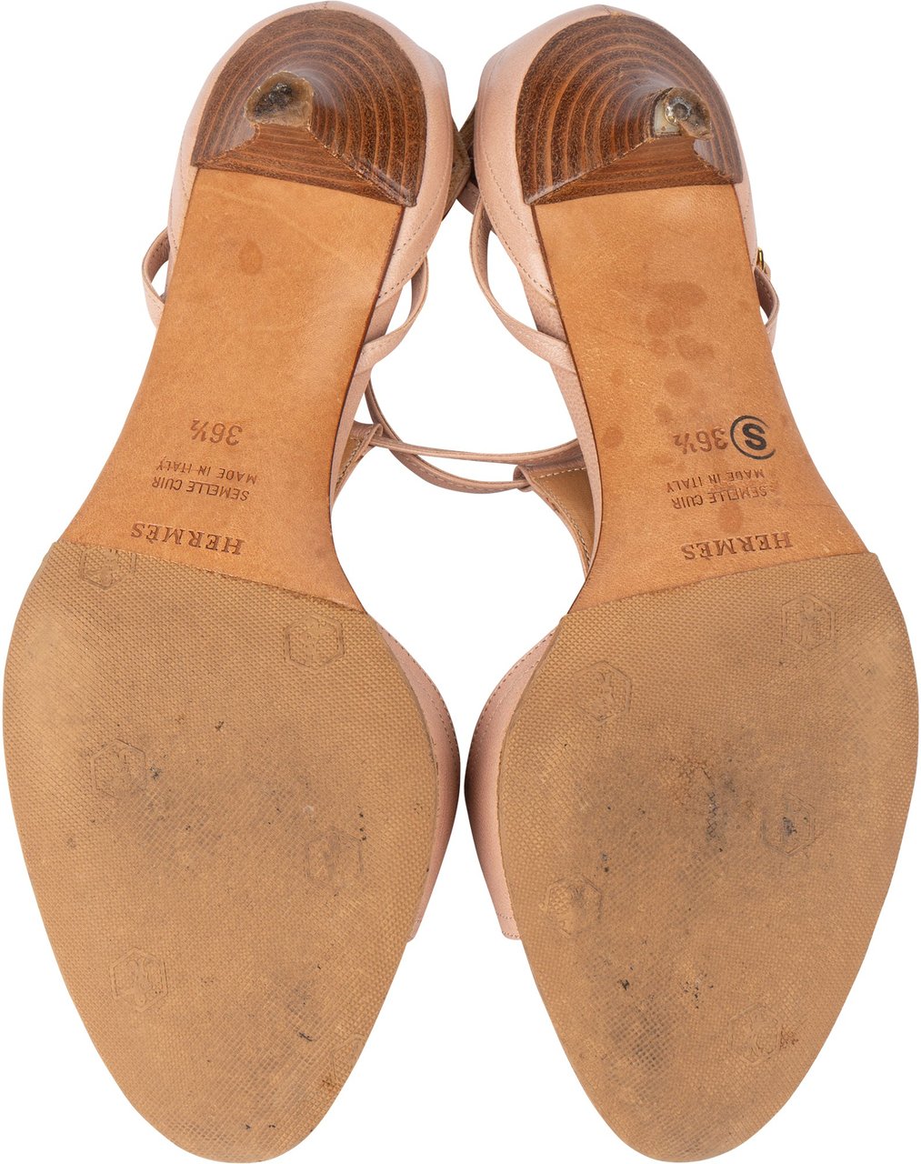 Hermès Hermès Pink Leather String Sandals (36,5) Rood