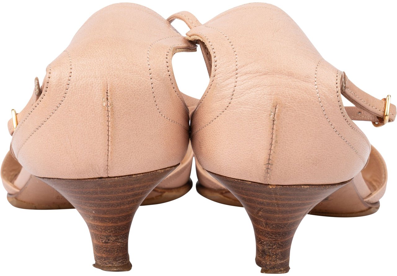 Hermès Hermès Pink Leather String Sandals (36,5) Rood