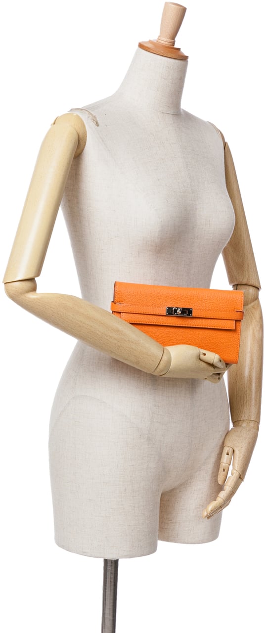 Hermès Chevre Mysore Kelly Longue Wallet Oranje