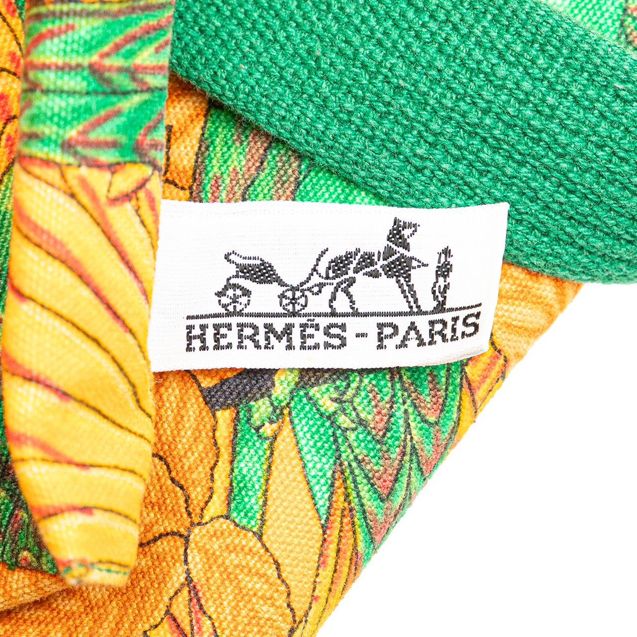 Hermès Toile Les Perroquets Tote Oranje
