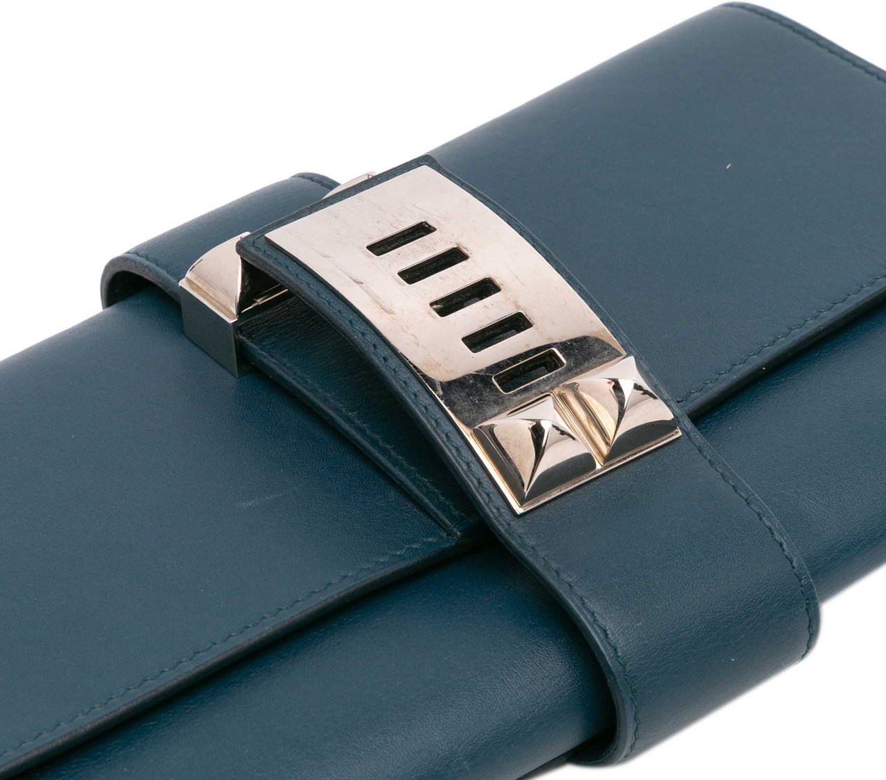 Hermès Tadelakt Medor Clutch 23 Blauw