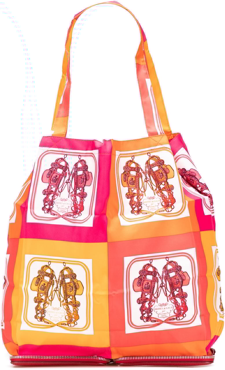 Hermès Brides de Gala Silky Pop Tote Oranje