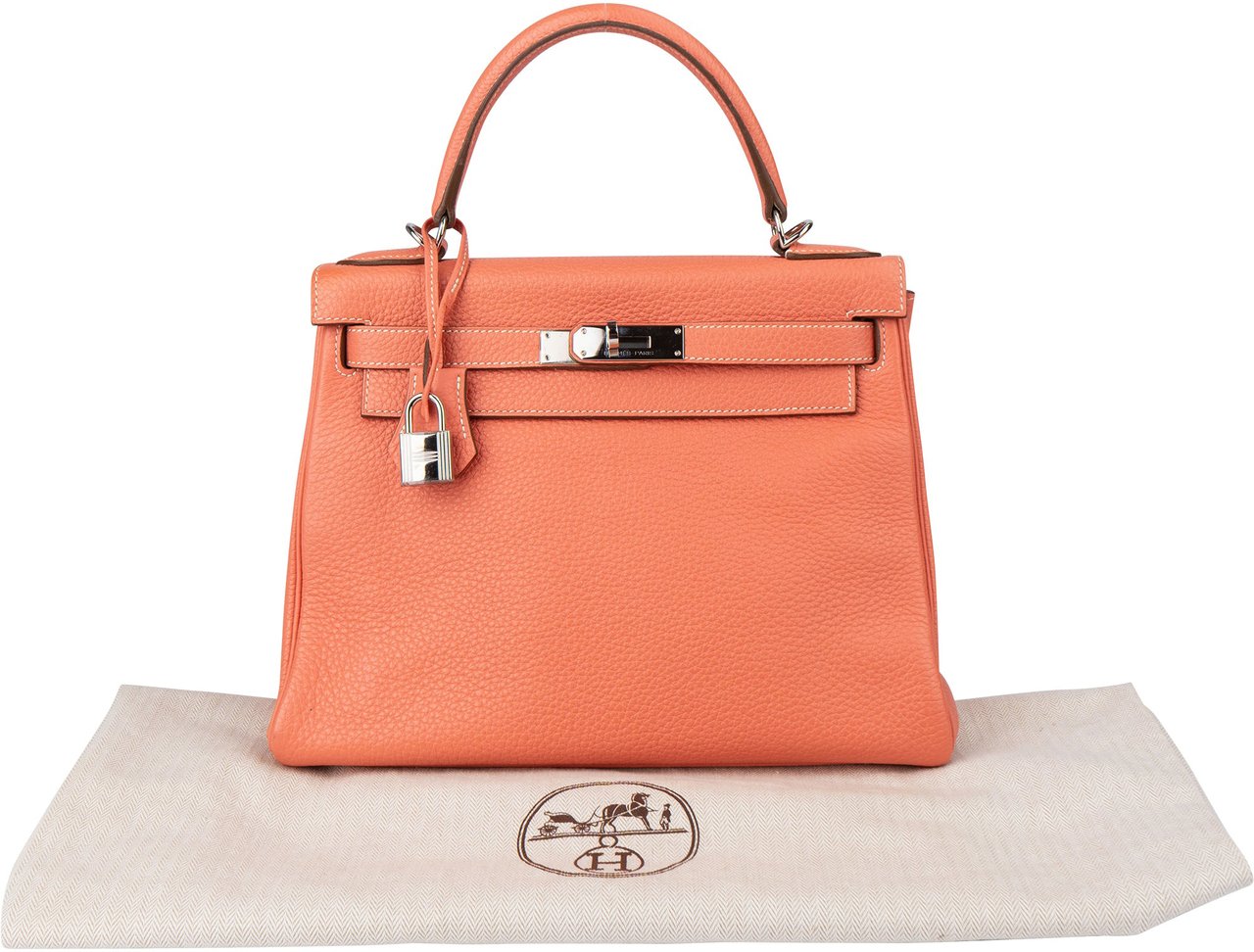 Hermès Hermès Crevette Taurillon Clemence Kelly 28 Retourne Handbag Rood