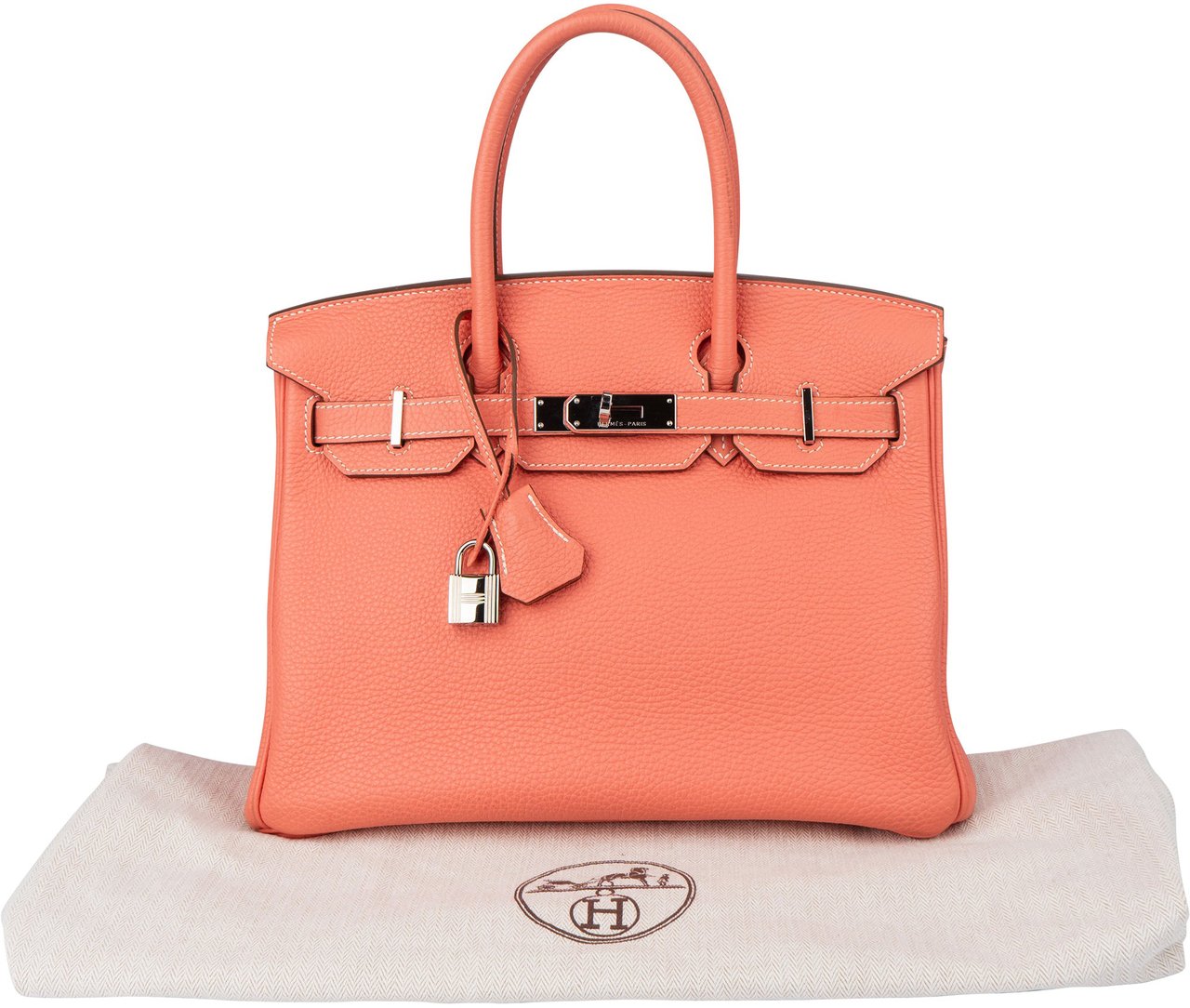 Hermès Hermès Crevette Taurillon Clemence Leather Birkin 30 Handbag Rood