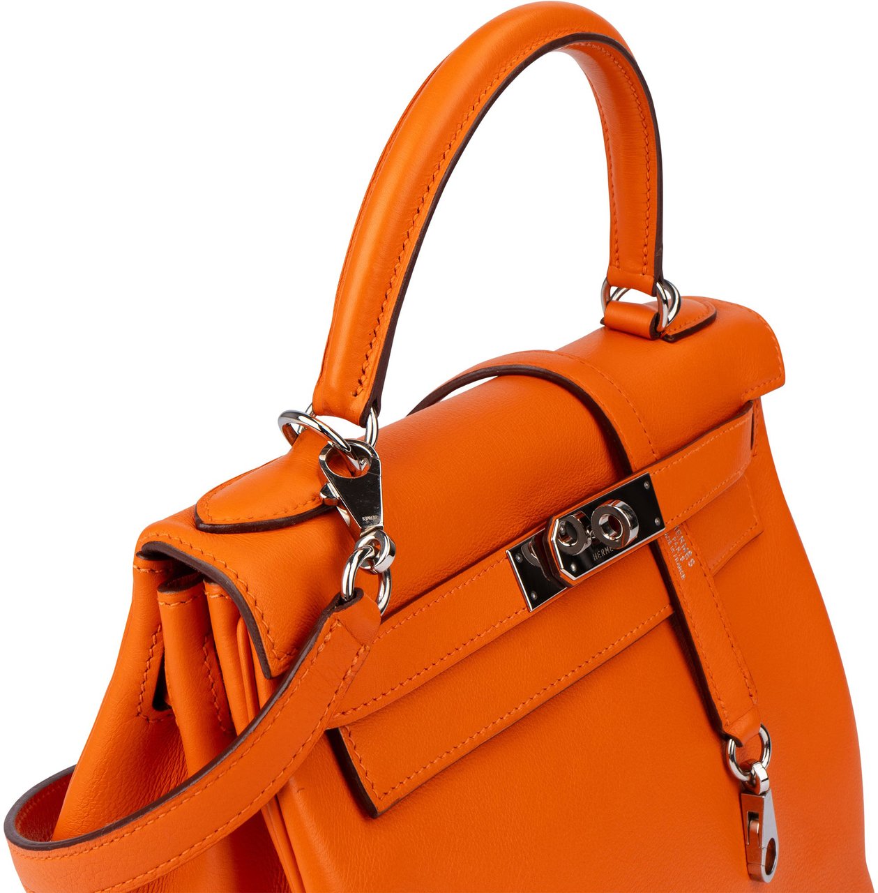 Hermès Orange Swift Leather Kelly 28 Handbag Oranje