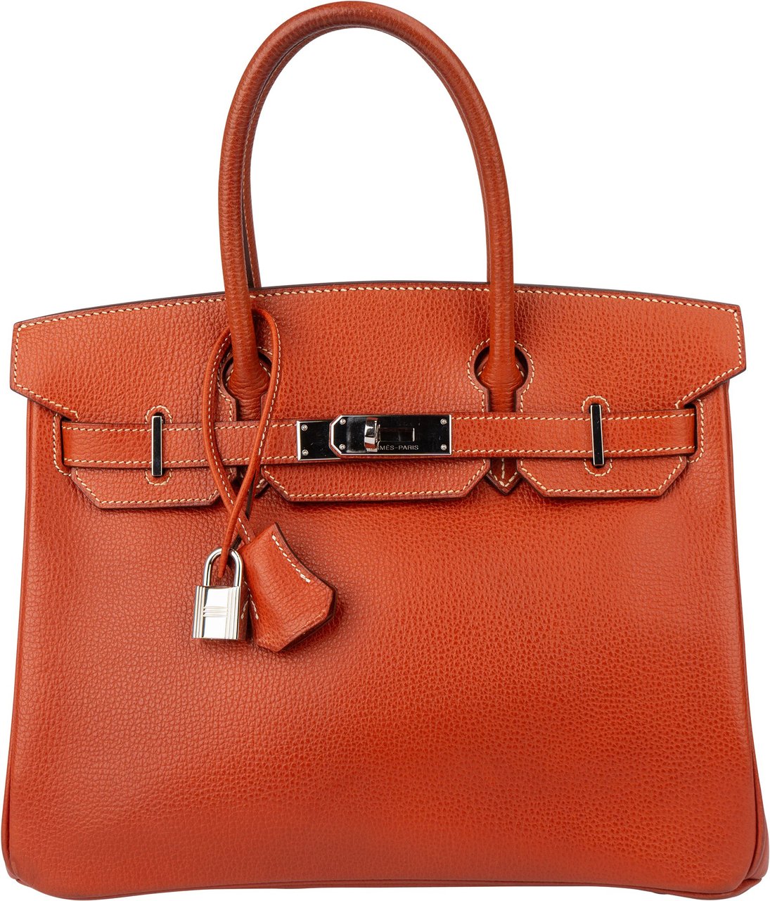 Hermès Hermès Birkin 30 Ardennes Leather Palladium Hardware Handbag Bruin