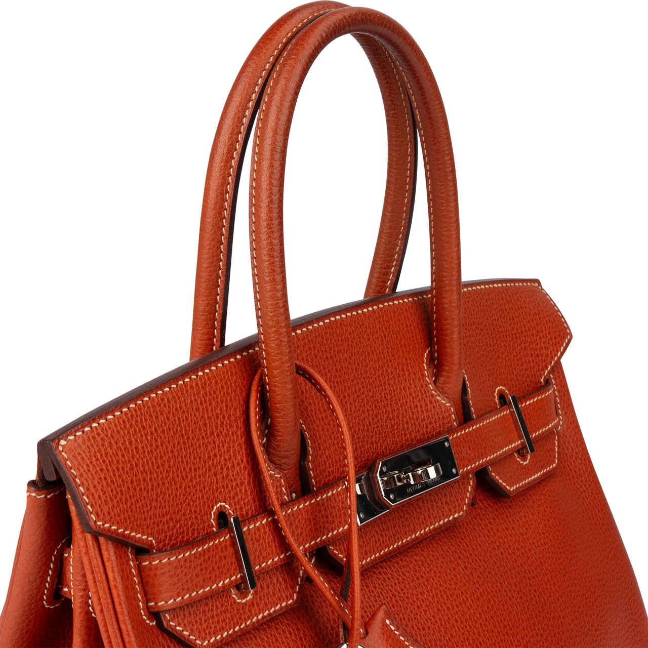 Hermès Hermès Birkin 30 Ardennes Leather Palladium Hardware Handbag Bruin