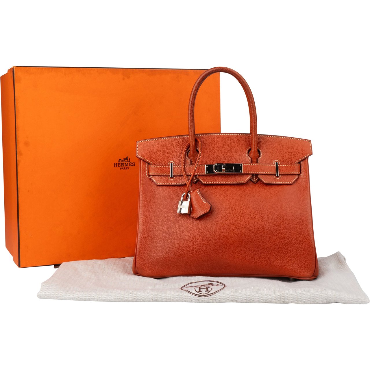 Hermès Hermès Birkin 30 Ardennes Leather Palladium Hardware Handbag Bruin