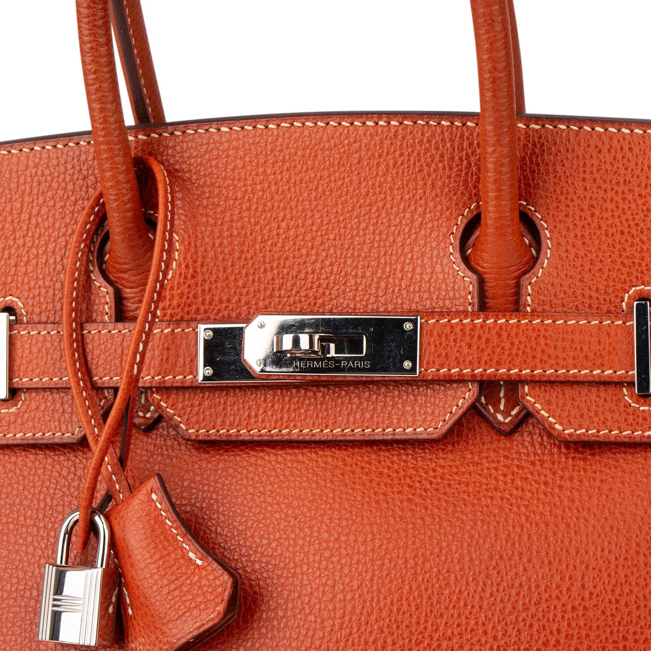 Hermès Hermès Birkin 30 Ardennes Leather Palladium Hardware Handbag Bruin