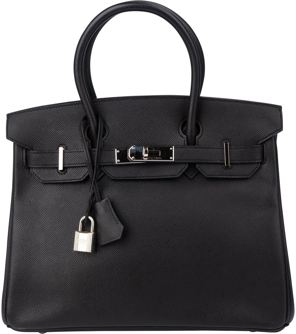 Hermès Hermès Noir Epsom Leather Birkin 30 Handbag Zwart