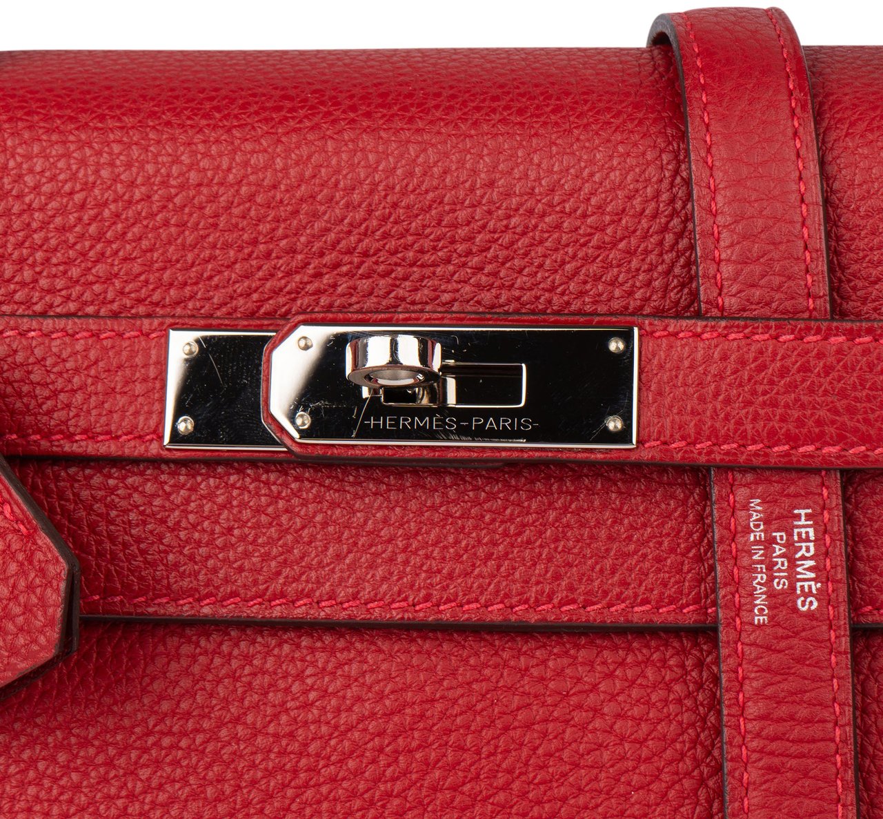 Hermès Hermès Rouge Taurillon Clemence Leather Kelly 28 Handbag Rood