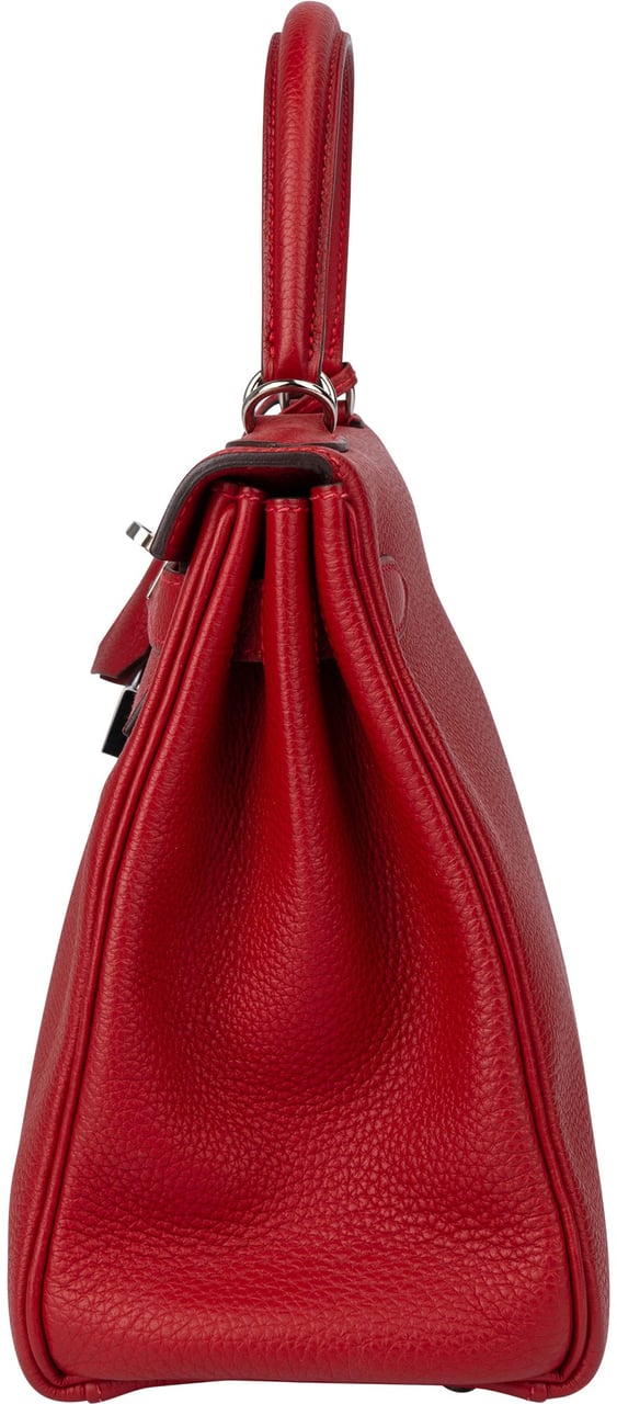 Hermès Hermès Rouge Taurillon Clemence Leather Kelly 28 Handbag Rood