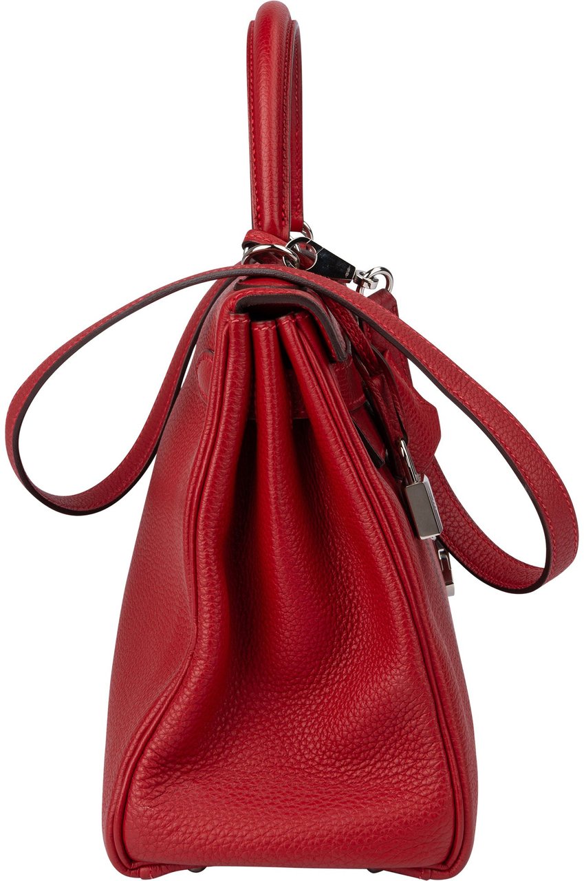 Hermès Hermès Rouge Taurillon Clemence Leather Kelly 28 Handbag Rood