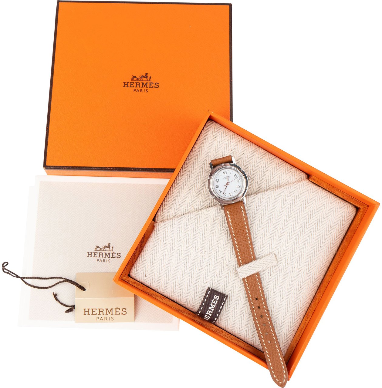Hermès Hermès Silver Tone Clipper CL4.210 Women Watch Zilver