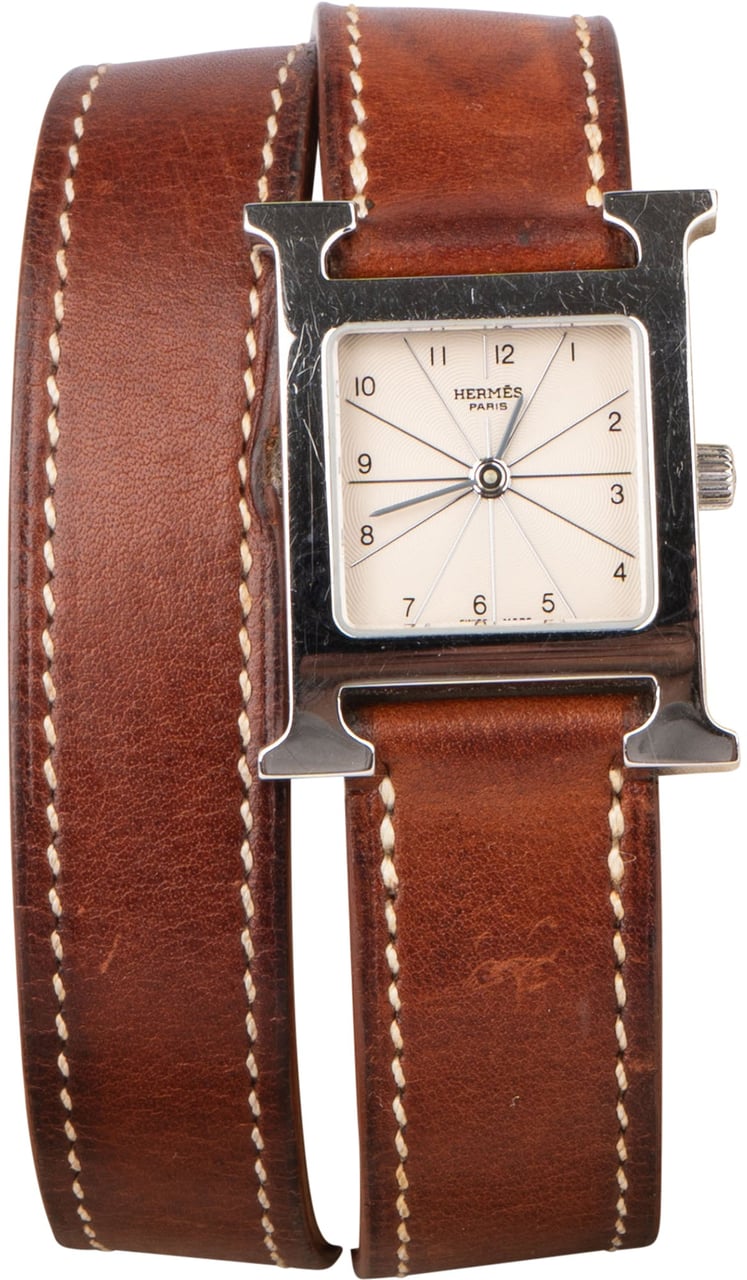 Hermès Hermès Silver Tone Heure H HH1.210 Women Watch Zilver