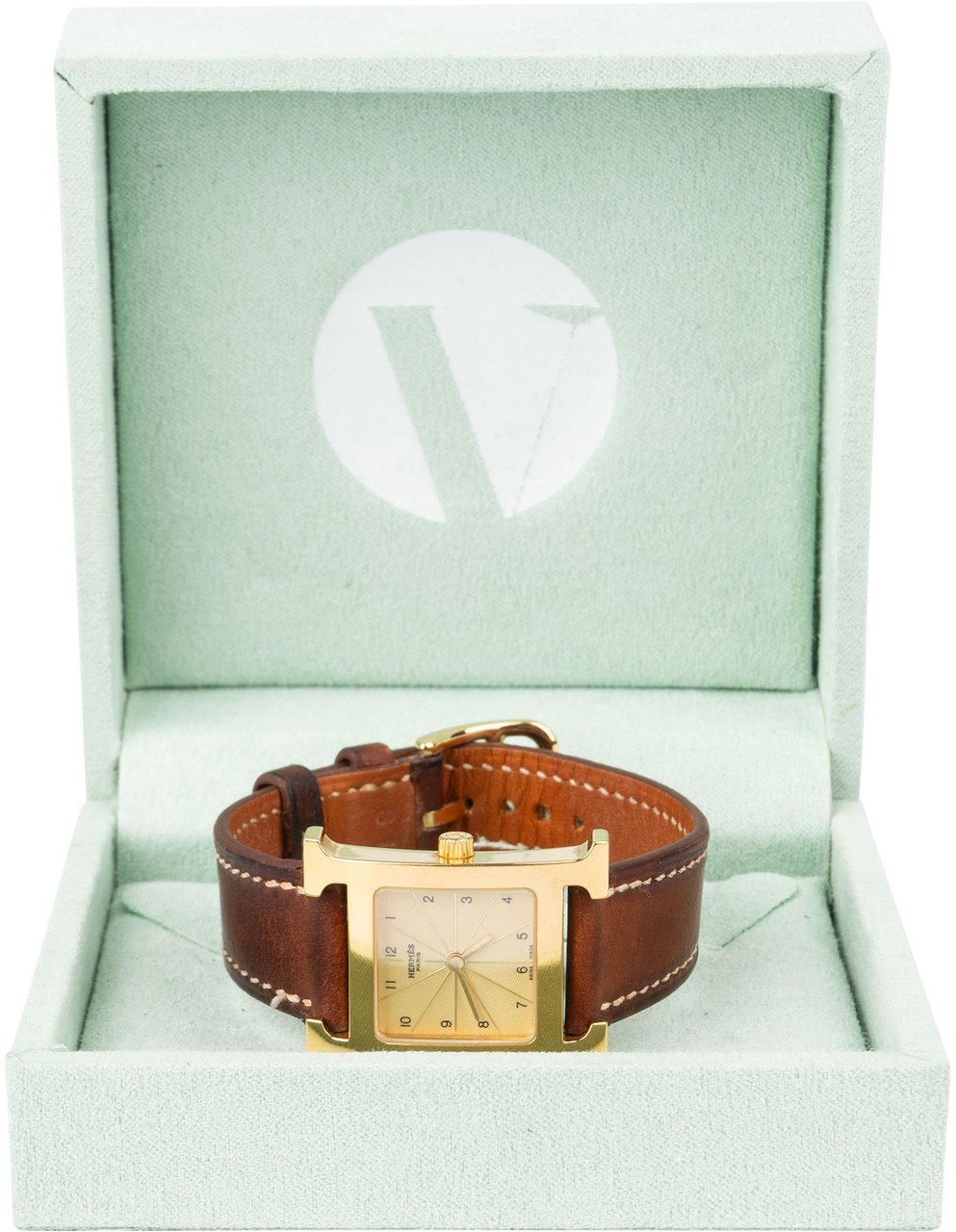 Hermès Hermès Gold Tone Heure H HH1.201 Women Watch Goud