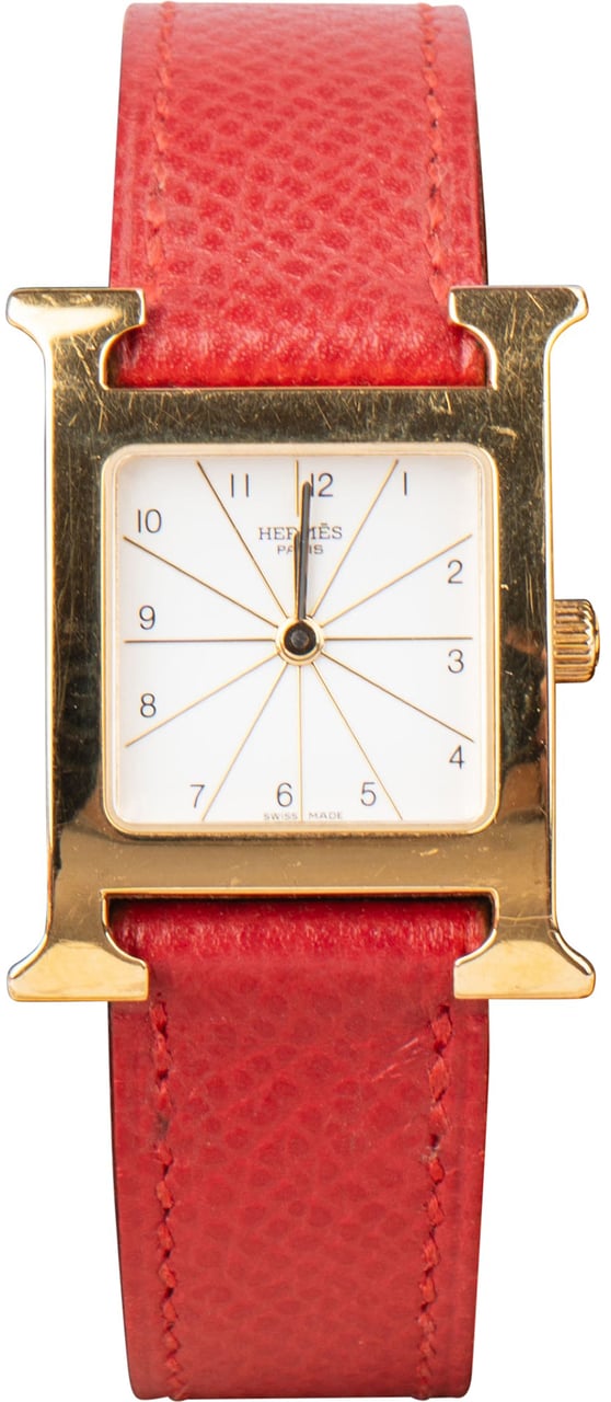 Hermès Gold Tone Heure H HH1.201 Women Watch Goud