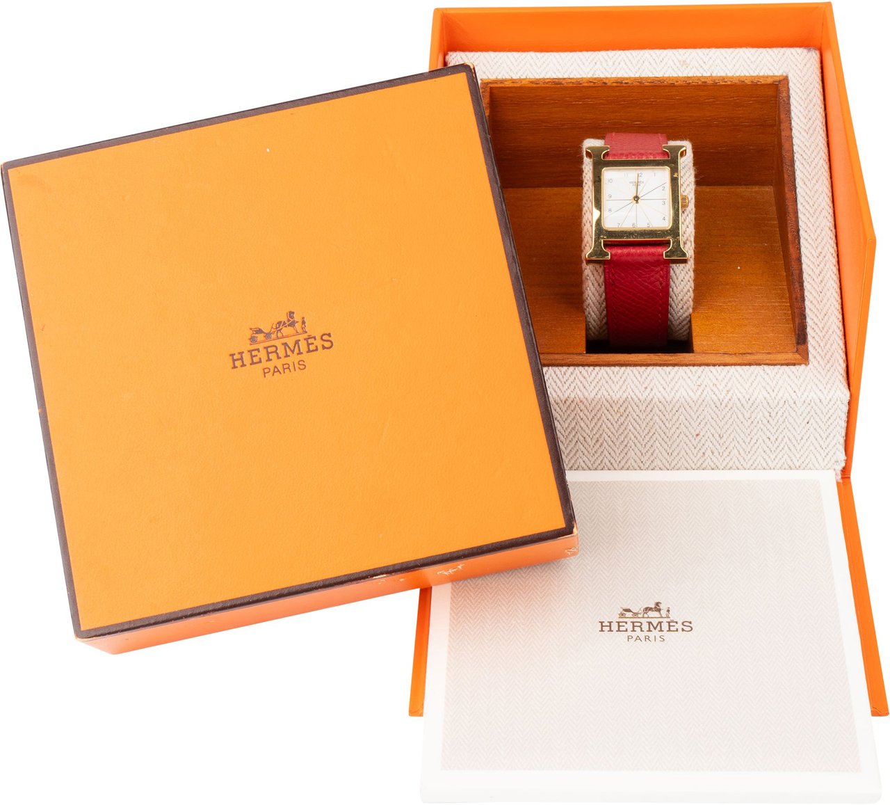 Hermès Gold Tone Heure H HH1.201 Women Watch Goud