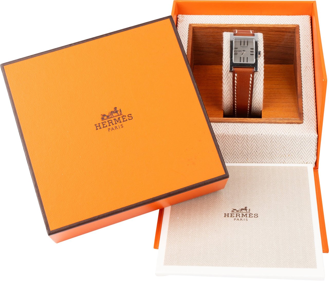 Hermès Hermès Silver Tone Tandem TA1.210 Women Watch Zilver