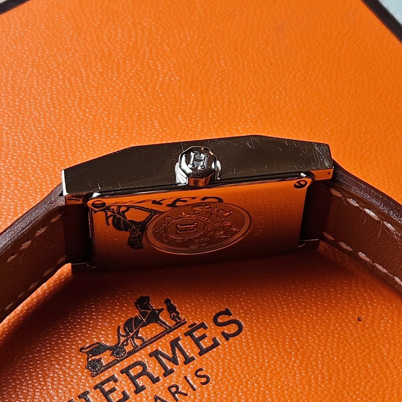 Hermès Hermès Silver Tone Tandem TA1.210 Women Watch Zilver