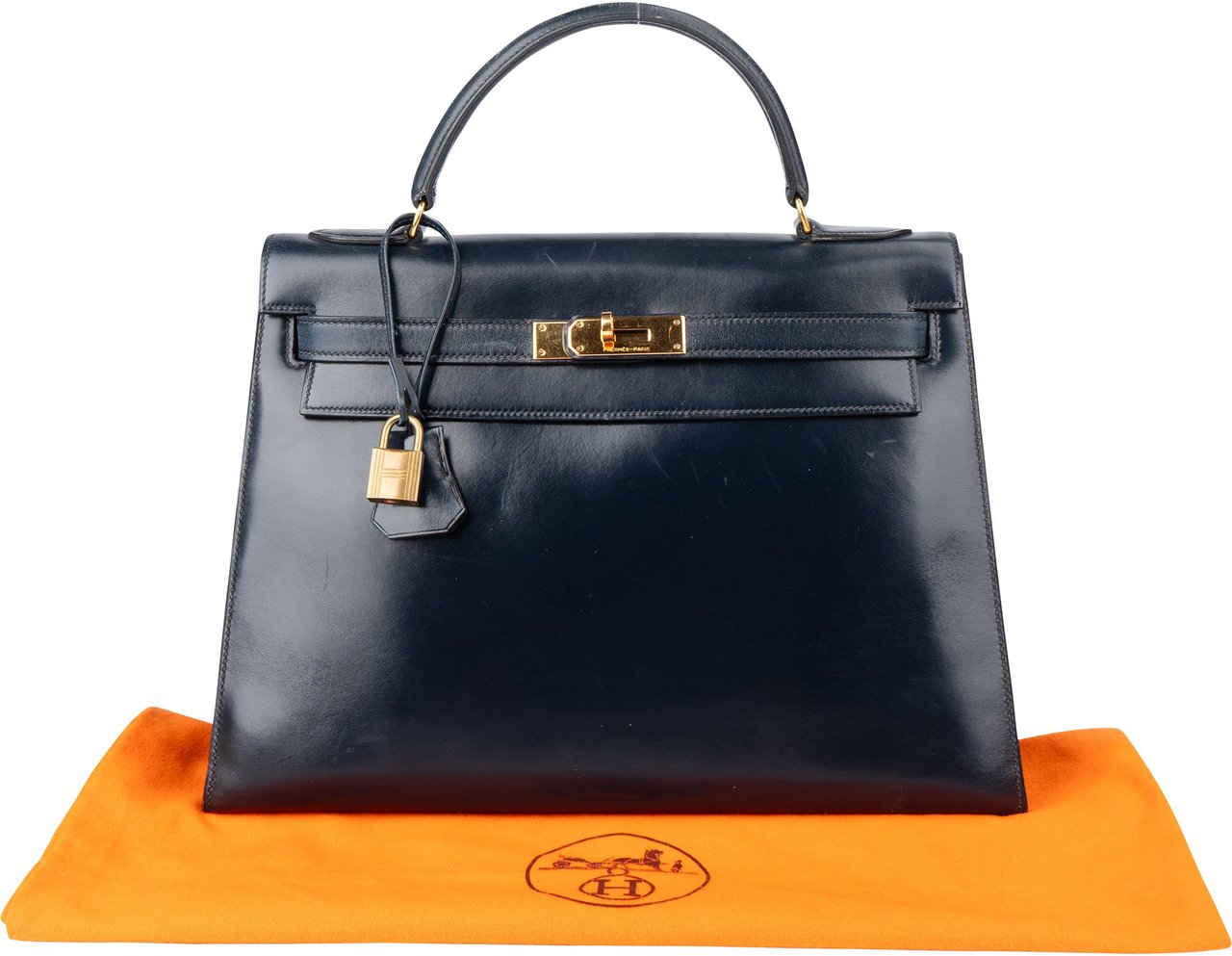 Hermès Hermès Bleu Boxcalf Kelly 32 Handbag Blauw