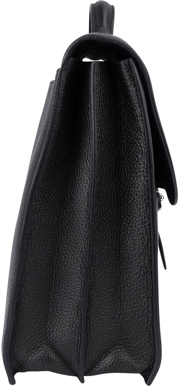 Hermès Hermès Noir Leather Sac á Dépéches Business Handbag Zwart