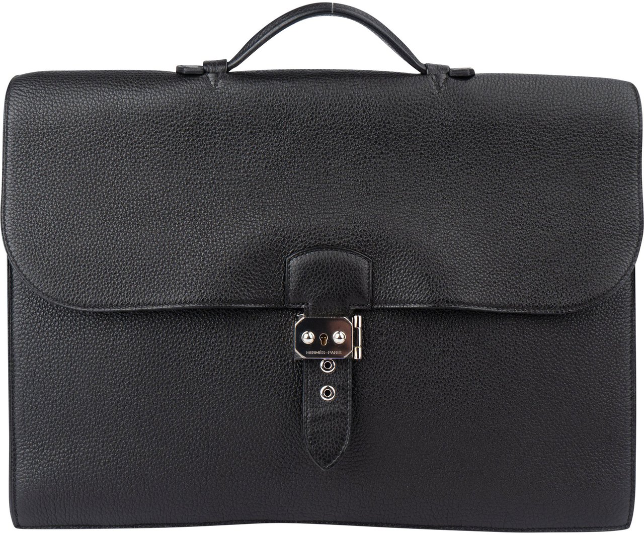 Hermès Hermès Noir Leather Sac á Dépéches Business Handbag Zwart