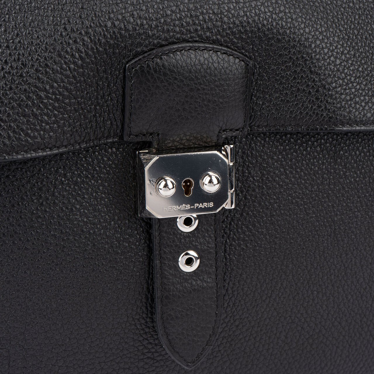 Hermès Hermès Noir Leather Sac á Dépéches Business Handbag Zwart