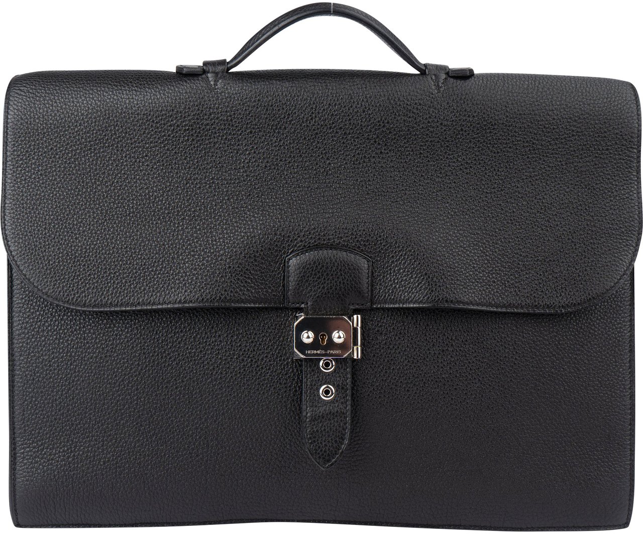 Hermès Hermès Noir Leather Sac á Dépéches Business Handbag Zwart
