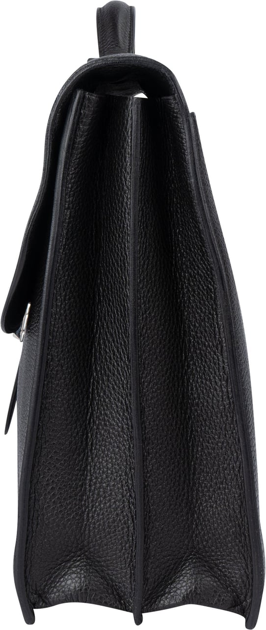 Hermès Hermès Noir Leather Sac á Dépéches Business Handbag Zwart