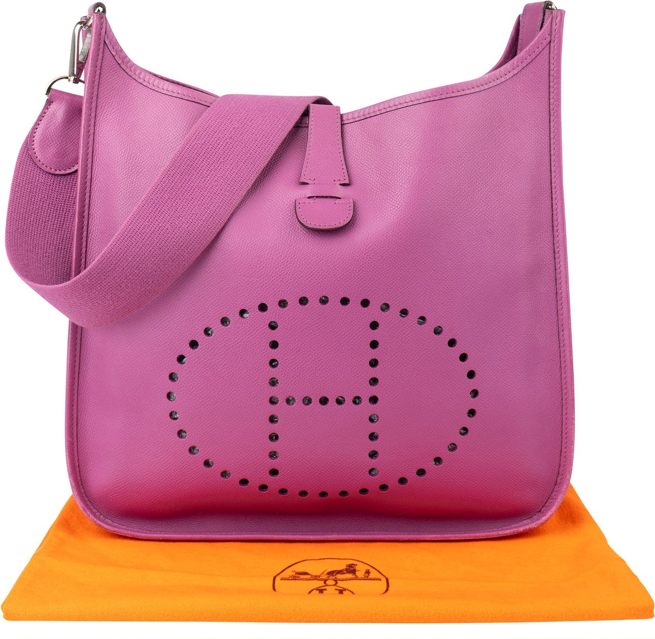 Hermès Hermès Epsom Leather Evelyne GM Crossbody Bag Paars