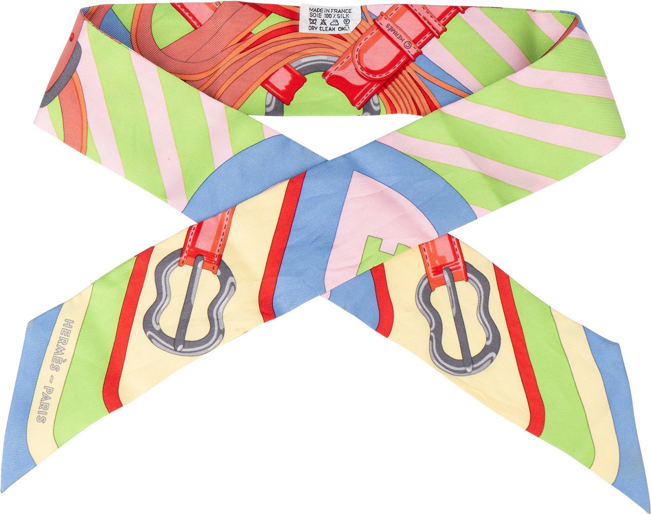Hermès Hermès Multicolor Coaching Belt Silk Twilly Scarf Tuch Divers