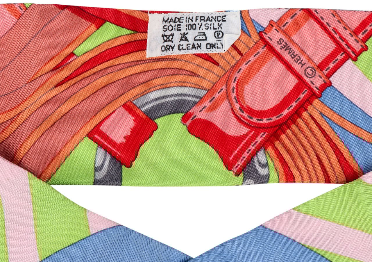 Hermès Hermès Multicolor Coaching Belt Silk Twilly Scarf Tuch Divers