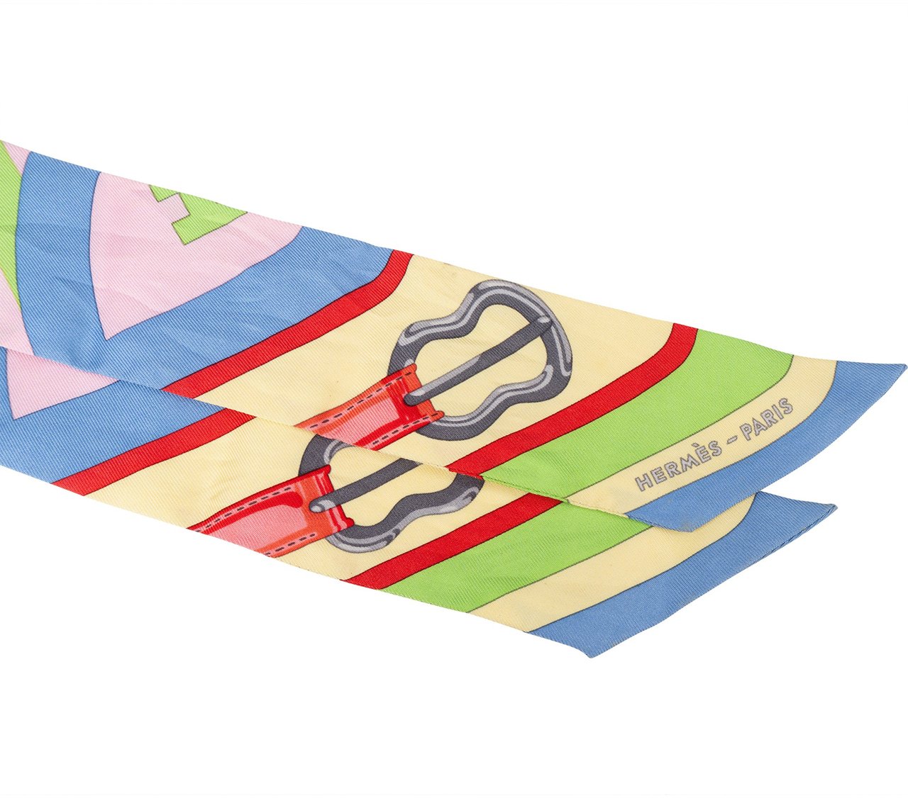 Hermès Hermès Multicolor Coaching Belt Silk Twilly Scarf Tuch Divers