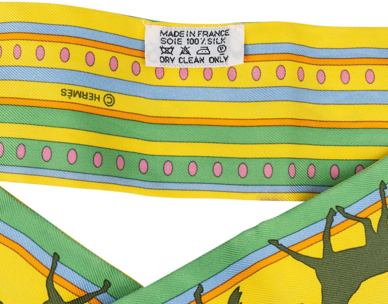 Hermès Hermès Silk Sequences Twilly Scarf Tuch Geel