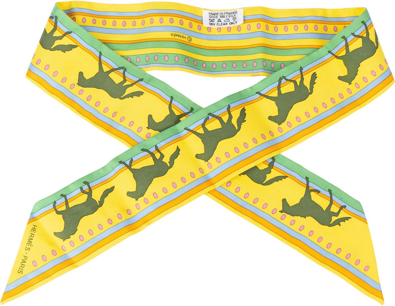 Hermès Hermès Silk Sequences Twilly Scarf Tuch Geel