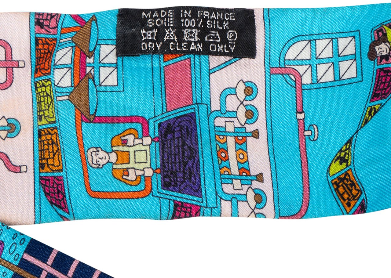 Hermès Hermès Silk La Maison Twilly Scarf Tuch Blauw