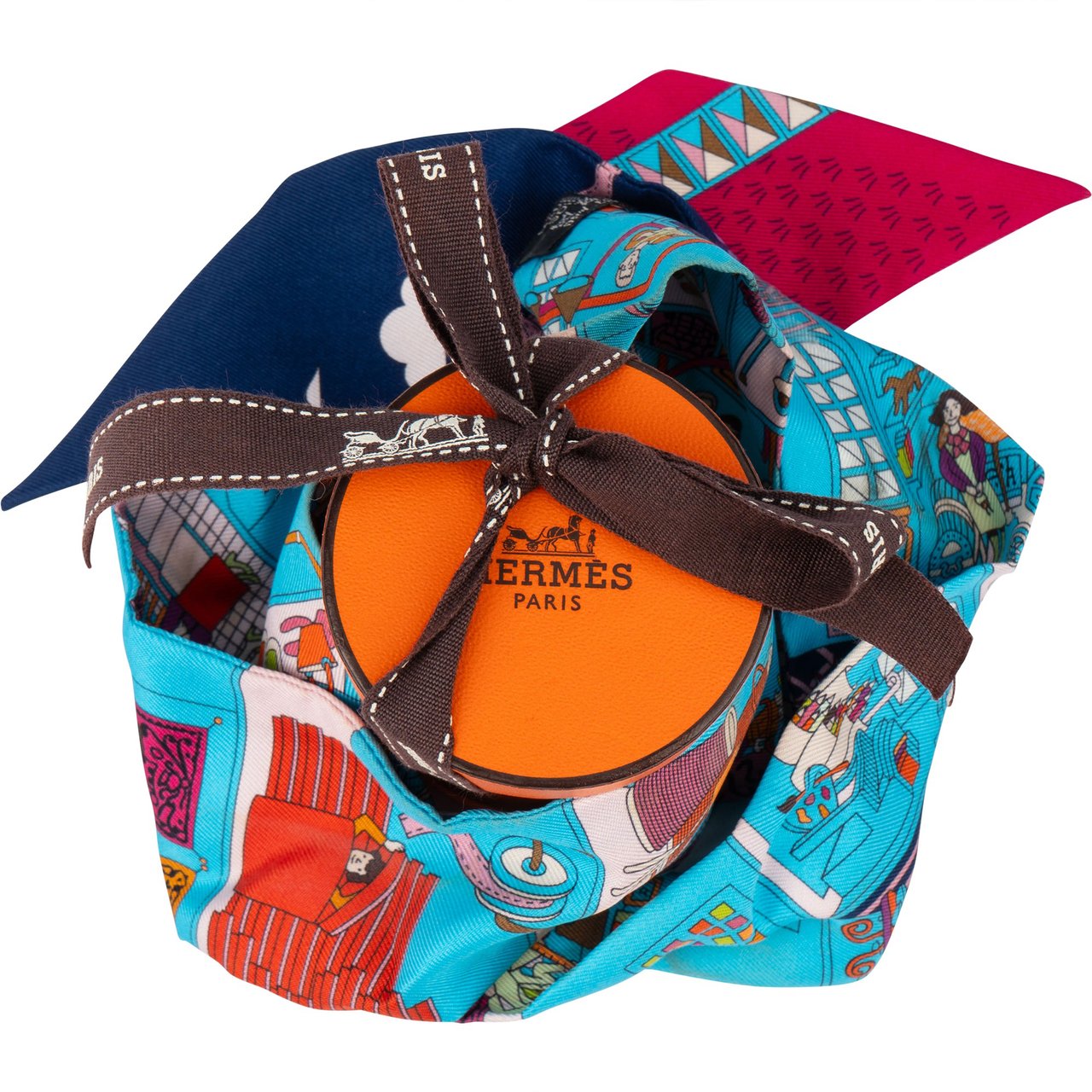 Hermès Hermès Silk La Maison Twilly Scarf Tuch Blauw