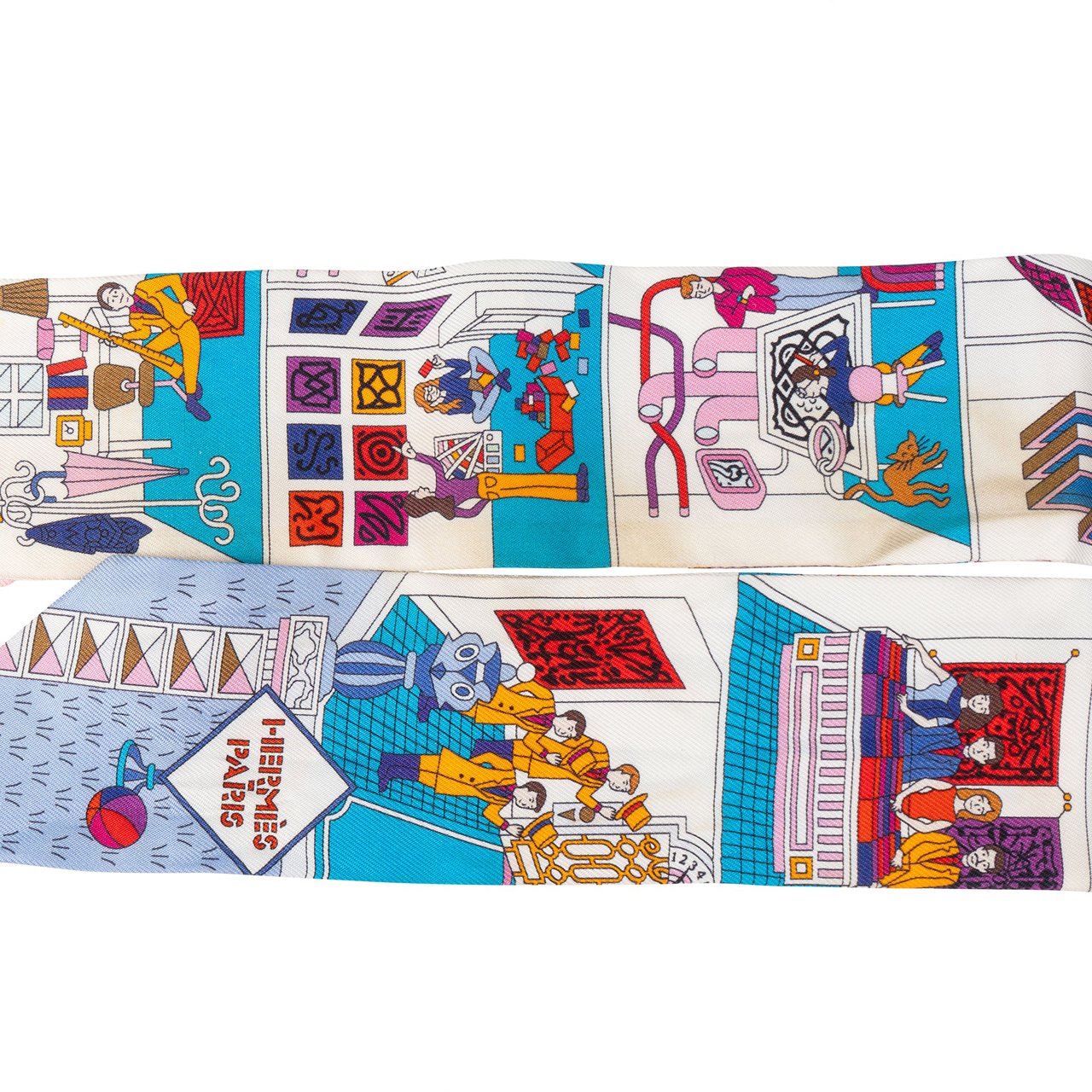 Hermès Hermès Silk La Mansion Twilly Scarf Tuch Rood