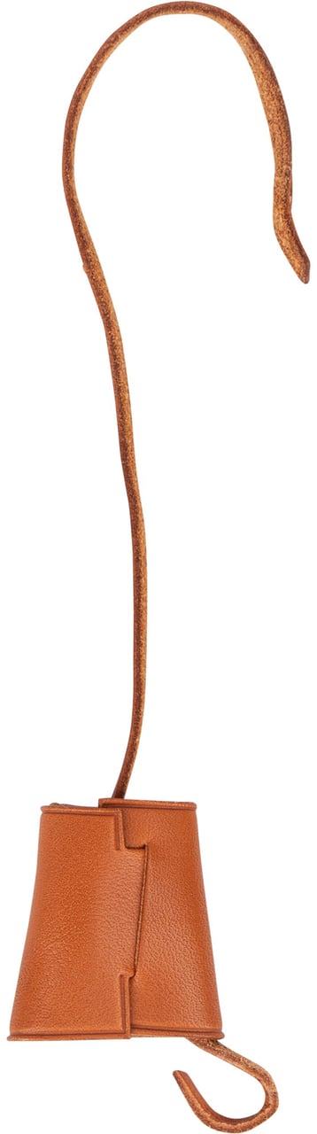 Hermès Hermès Brown Leather Herbag Clochette Schlüsselhalter Bruin