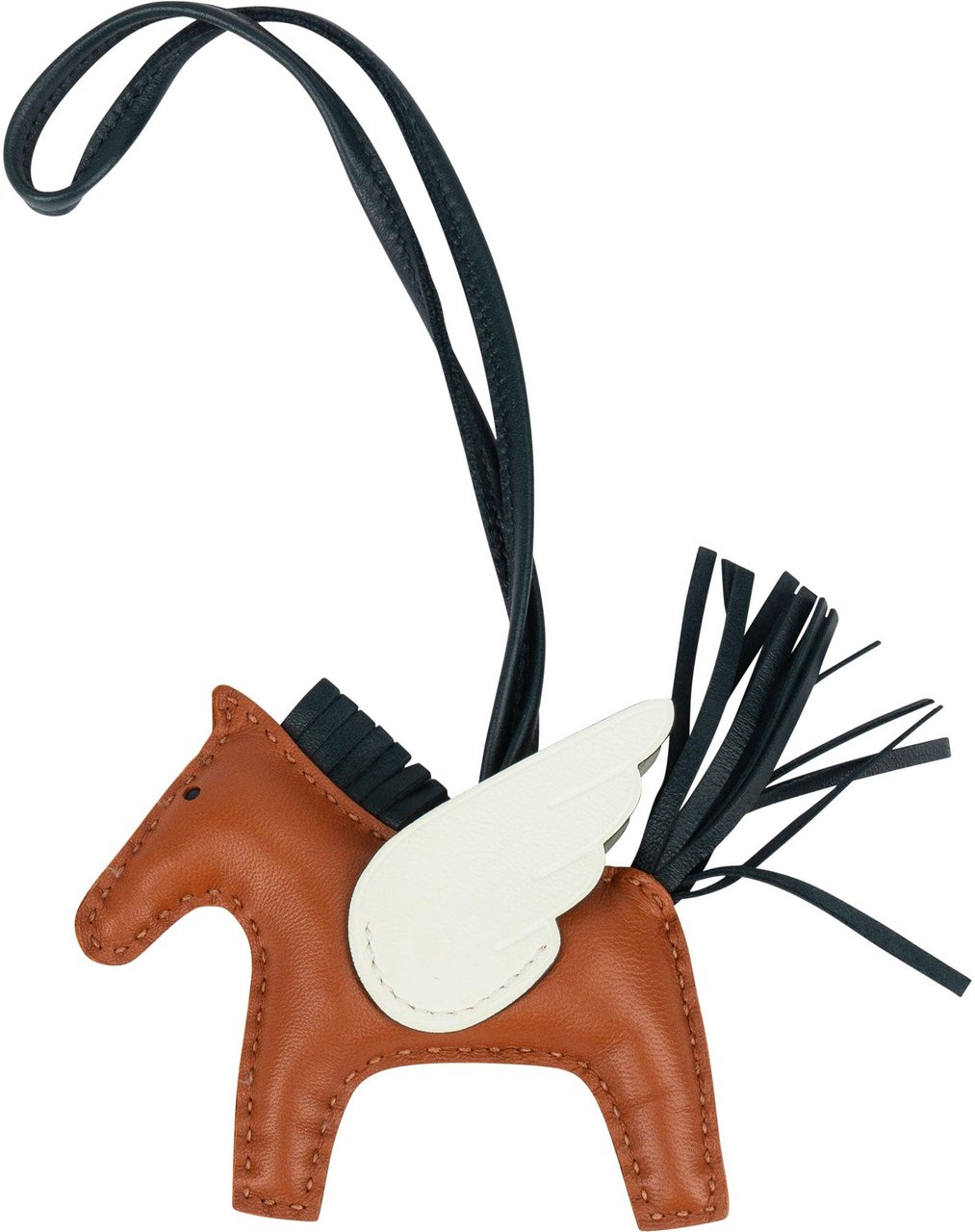 Hermès Hermès Tricolor Leather Rodeo PM Pegasus Pendant Bruin