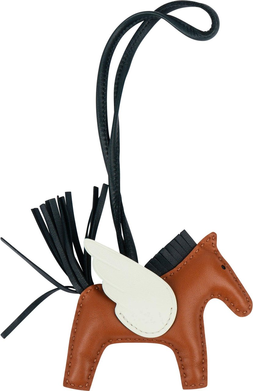 Hermès Hermès Tricolor Leather Rodeo PM Pegasus Pendant Bruin
