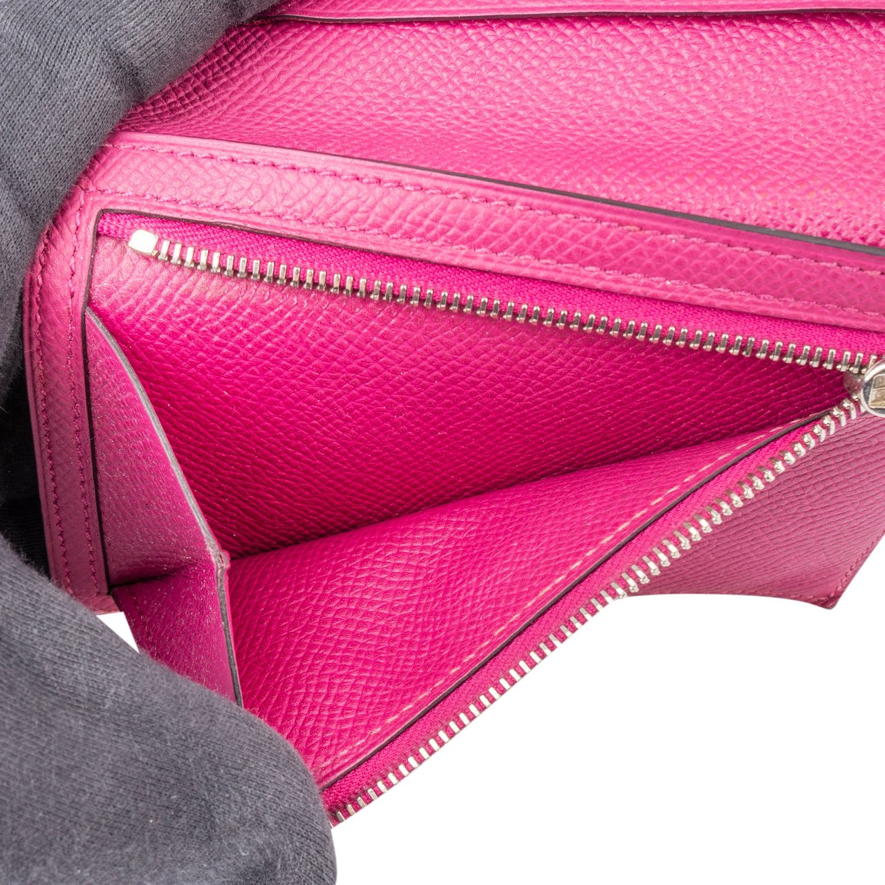 Hermès Hermès Epsom Leather Compact Bean Wallet Rood