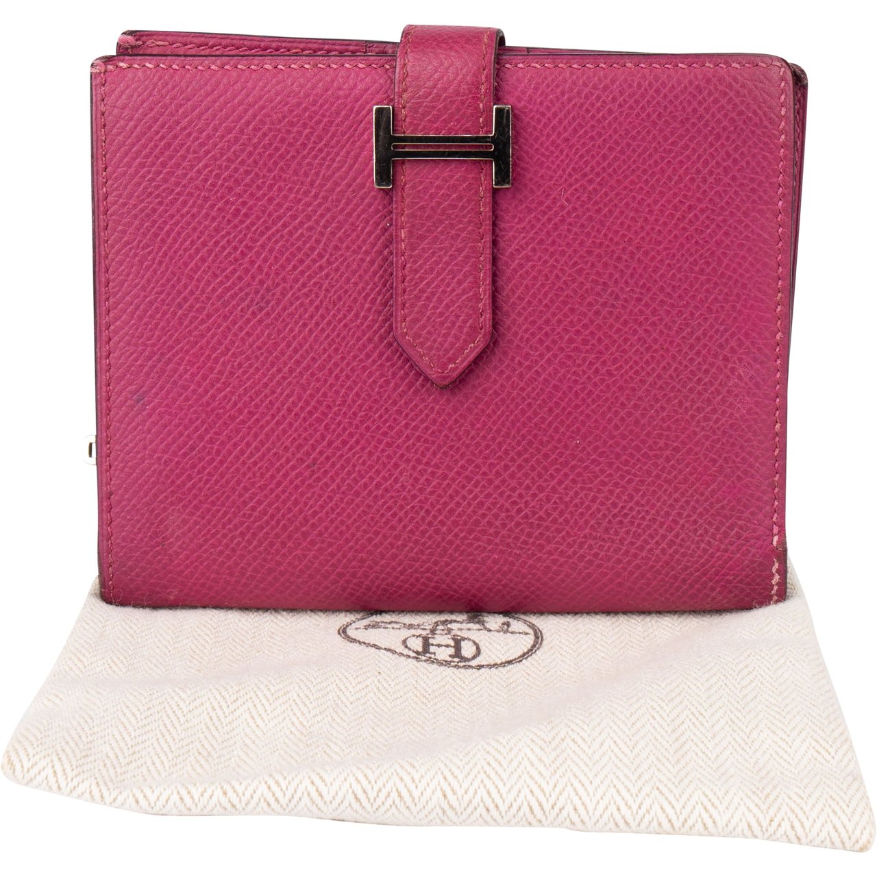 Hermès Hermès Epsom Leather Compact Bean Wallet Rood