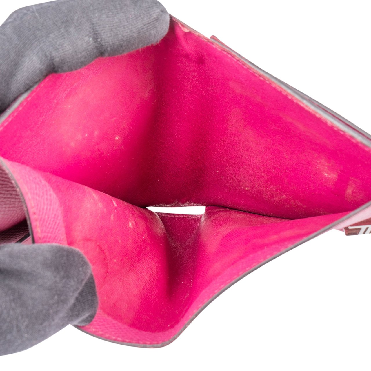 Hermès Hermès Epsom Leather Compact Bean Wallet Rood