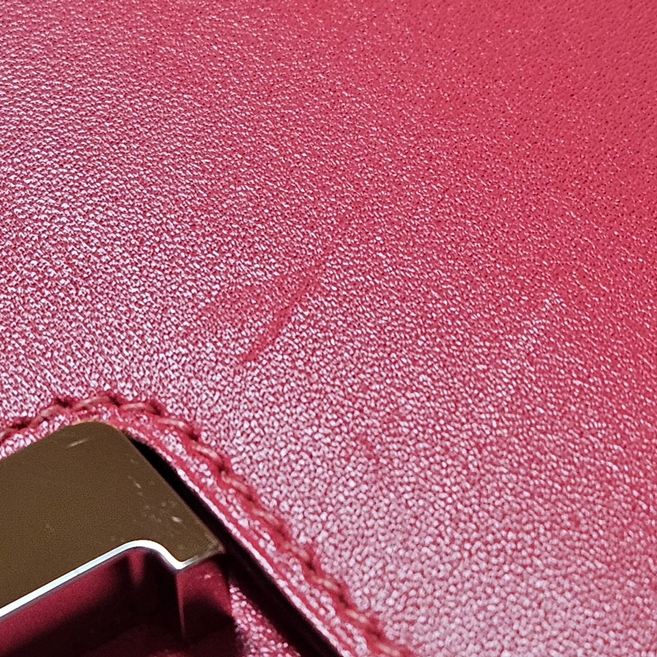 Hermès Hermès Pink Leather Palladiun H Constance Wallet Rood